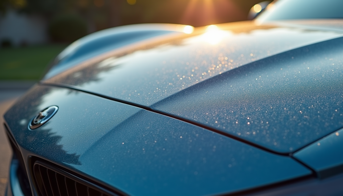Xpel Paint Protection Film applied on car hood, showing clear and glossy finish